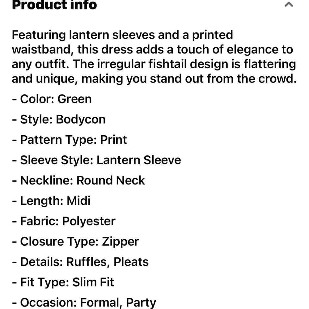 KELLY OBI New York Lantern Sleeve Green dress - Picture 3 of 4
